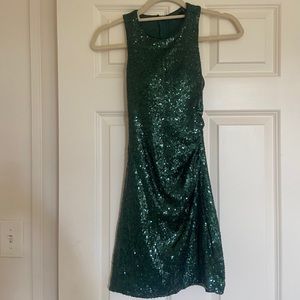 Green sequin dress